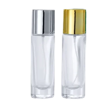 Flacon de parfum – Bouteille cylindrique en verre transparent avec couvercle en aluminium coloré - Fati pack packaging Maroc