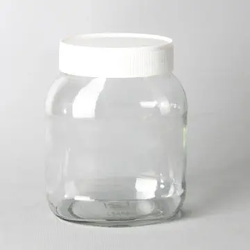 Pot alimentaire en verre rond transparent type Nutella avec capsule twist-off blanche - Fati pack Emballage Alimentaire Maroc