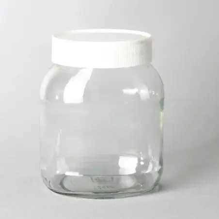Pot alimentaire en verre rond transparent type Nutella avec capsule twist-off blanche - Fati pack Emballage Alimentaire Maroc