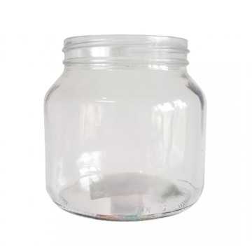 Pot alimentaire en verre rond transparent type Nutella avec capsule twist-off blanche - Fati pack Emballage Alimentaire Maroc