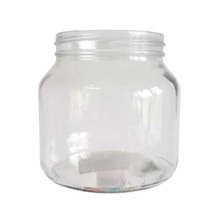 Pot alimentaire en verre rond transparent type Nutella avec capsule twist-off blanche - Fati pack Emballage Alimentaire Maroc