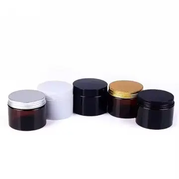 Pots Ambrés et Noirs avec Couvercle Métallique ou Plastique pour Soins de Beauté - Fati Pack Emballage Cosmétique Maroc
