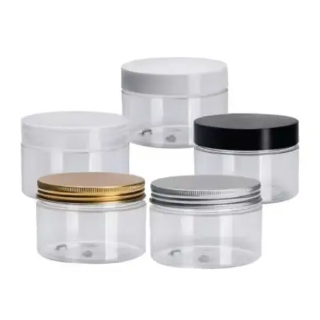 Pots Ambrés et Noirs avec Couvercle Métallique ou Plastique pour Soins de Beauté - Fati Pack Emballage Cosmétique Maroc
