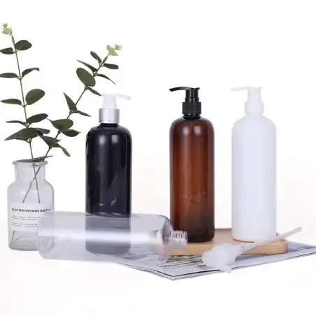 Flacons de Luxe Cylindriques Cosmétiques PET avec Pompe 200ML - Fati Pack emballage Cosmétique Maroc