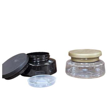 Nouveau Pot élégant en plastique 100 ml – Noir et Transparent avec Couvercles