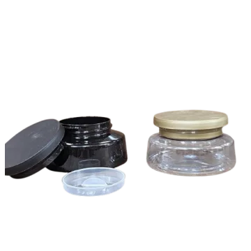 Nouveau Pot élégant en plastique 100 ml – Noir et Transparent avec Couvercles