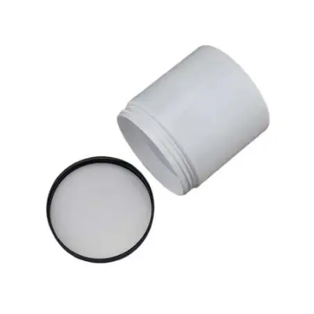 Pots rond en plastique blanc PET avec couvercle noir 300 ml - 200 ml pour emballage cosmétique - Fatipack Group Maroc