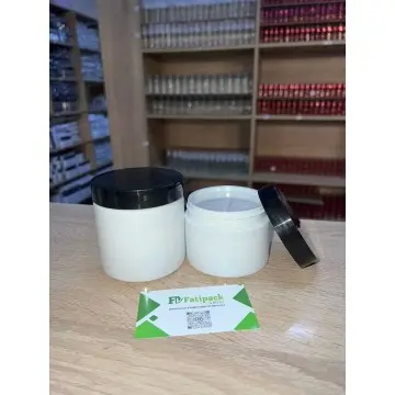 Pots rond en plastique blanc PET avec couvercle noir 300 ml - 200 ml pour emballage cosmétique - Fatipack Group Maroc Pots rond en plastique blanc PET avec couvercle noir 300 ml - 200 ml pour emballage cosmétique - Fatipack Group Maroc
