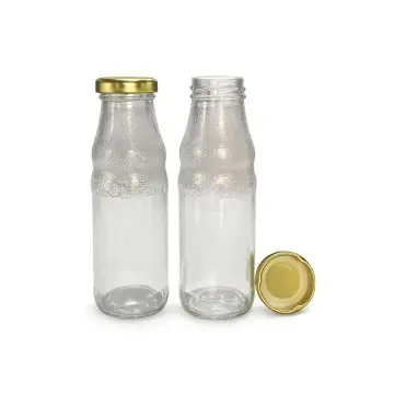 Bouteille transparent en verre alimentaire pour les boissons avec couvercle twist off doré - Fatipack Group Emballage Maroc