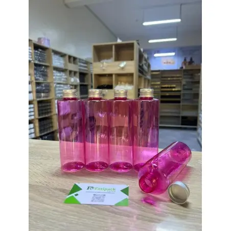 flacons en plastique rose avec différentes fermetures pour emballage des brumes et produits cosmétiques - Fatipack Group Maroc