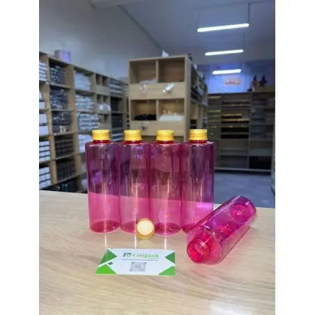 flacons en plastique rose avec différentes fermetures pour emballage des brumes et produits cosmétiques - Fatipack Group Maroc