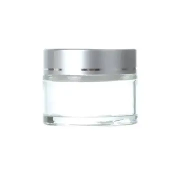 Pot Cosmétique Élégant en Verre Transparent avec Couvercle Argenté Premium - Fatipack Group Emballage Maroc