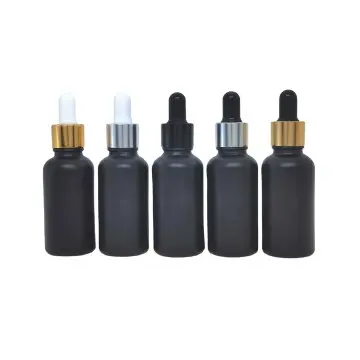 Nouvel Arrivage – Flacons en Verre Givré Noir Mat avec Pipette Compte-Goutte - Fatipack Group Emballage Maroc