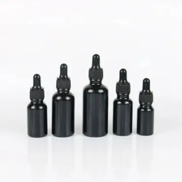 Flacons Cosmétiques Noir Brillant Haut de Gamme avec Pipette Professionnelle - Fatipack Group Emballage Maroc