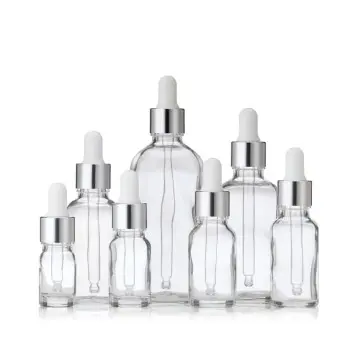 Flacons en Verre Transparent pour Soins Liquides avec Bouchon Compte-Gouttes Argenté - Fatipack Group Emballage Maroc