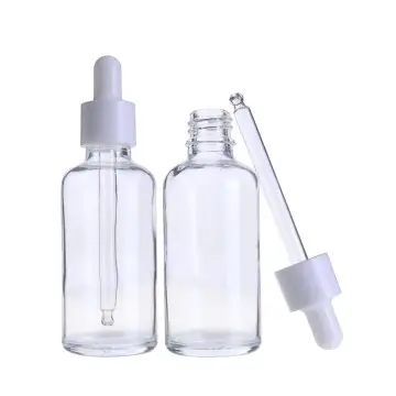 Flacons en Verre Clair avec Pipette Blanche pour Produits Cosmétiques - Fatipack Group Emballage Maroc Flacons en Verre Clair avec Pipette Blanche pour Produits Cosmétiques - Fatipack Group Emballage Maroc