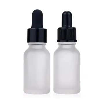 Flacon Compte-Gouttes en Verre Semi-Transparent Givré avec Pipette Noire - Fatipack Group Emballage Maroc