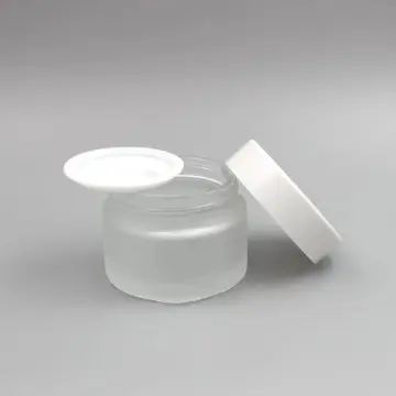 Pots Cosmétiques en Verre Givré Semi-Transparent avec Couvercle Blanc - Fatipack Group Emballage Maroc
