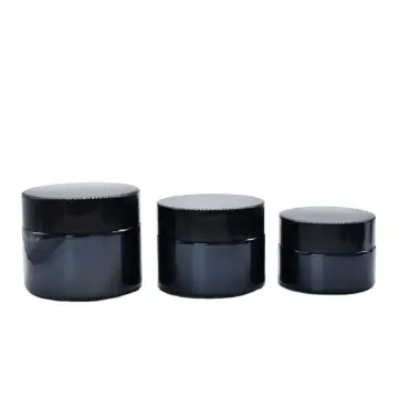 Pot cosmétique en verre noir brillant avec couvercle noir twist-off - Fatipack Group Emballage Maroc