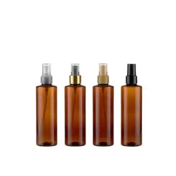 Flacons vaporisateurs en plastique PET marron ambré 200 ml avec bouchon spray de différentes couleurs - Fatipack Group Emballage Flacons vaporisateurs en plastique PET marron ambré 200 ml avec bouchon spray de différentes couleurs - Fatipack Group Emballage