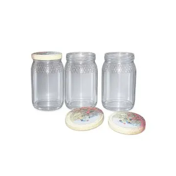 Bocaux alimentaires en verre transparent Chehda avec couvercles métal twist-off imprimés - Fatipack Group Emballage Maroc