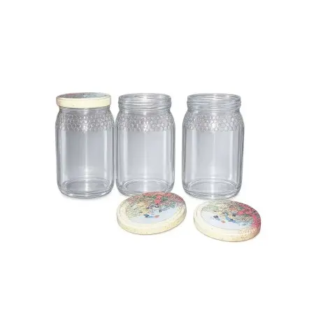 Bocaux alimentaires en verre transparent Chehda avec couvercles métal twist-off imprimés - Fatipack Group Emballage Maroc