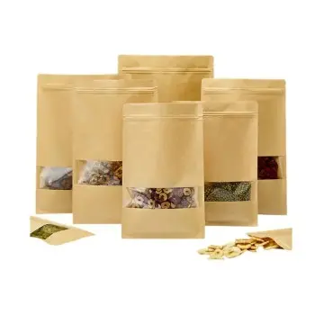 Sachet doypack en papier kraft alimentaire avec fenêtre transparente et fermeture zip - Fatipack Group Emballage Maroc