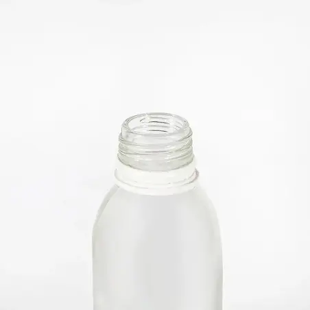 Flacon sirop pharmaceutique verre transparent avec bouchon sécurité blanc - Fatipack Group Emballage Maroc