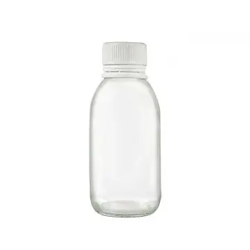 Flacon sirop pharmaceutique verre transparent avec bouchon sécurité blanc - Fatipack Group Emballage Maroc