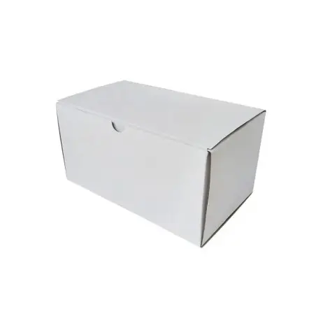 Boîte valise en carton d’expédition ondulé blanc – 10 × 10 × 15 cm – Format compact e-commerce - Fatipack Group Emballage Maroc