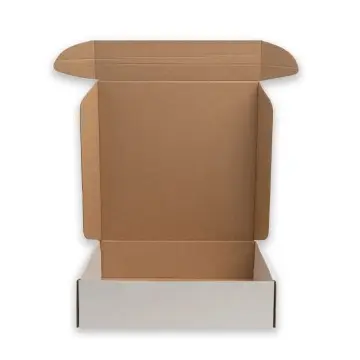Boîte valise en carton d’expédition ondulé blanc – 36 × 12 × 28 cm – Grand format e-commerce résistant - Fatipack Group Emballag