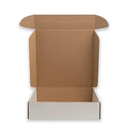 Boîte valise en carton d’expédition ondulé blanc – 36 × 12 × 28 cm – Grand format e-commerce résistant - Fatipack Group Emballag
