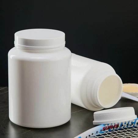 Pot Blanc HDPE 500 g avec Couvercle à Vis pour Compléments Alimentaires et Poudre Protéinée - Fatipack Group Emballage Maroc