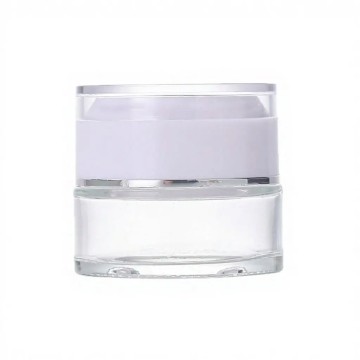 Pot de Crème Rond en Verre Transparent avec Couvercle à Vis Acrylique Blanc pour Emballage Cosmétique - Fatipack Group Emballage Pot de Crème Rond en Verre Transparent avec Couvercle à Vis Acrylique Blanc pour Emballage Cosmétique - Fatipack Group Emballage