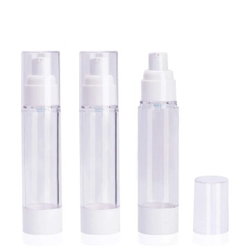 Flacon Airless Transparent avec Pompe Doseuse Blanche pour Emballage Cosmétique - Fatipack Group Emballage Maroc
