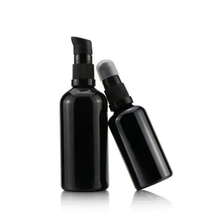 Flacon Cosmétique Noir avec Pompe Doseuse – Emballage Premium description - Fatipack Group Emballage Maroc