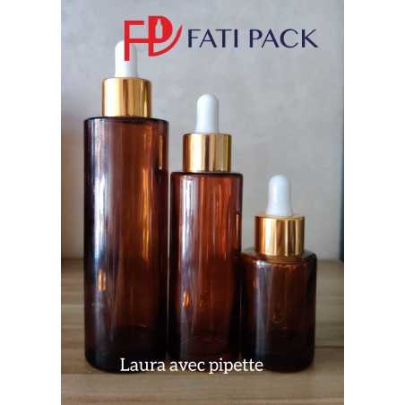 Flacon Compte-Gouttes Laura en Verre Opaque - Emballage des Sérums- Fati Pack Packaging Maroc