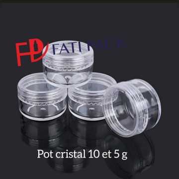 Petits pots cosmétiques vides cristal transparents de voyage pour crème, baume à lèvres, échantillon - Fati Pack Emballage