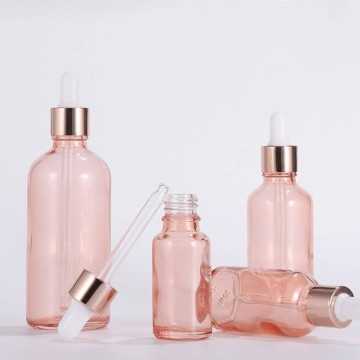 Bouteilles pipette en verre rose - Fati Pack Emballage Marrakech