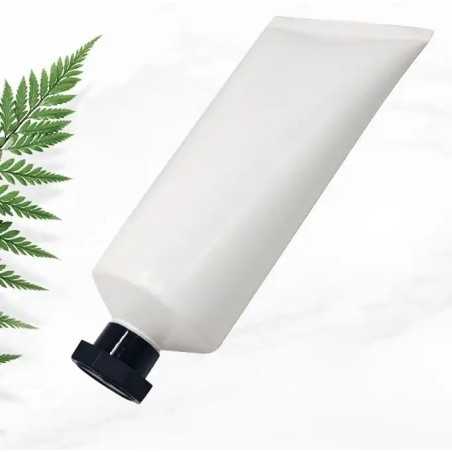 Tube souple en plastique blanc pour emballage cosmétique (crème, gel...) avec capuchon octogonal - Fati pack packaging Maroc