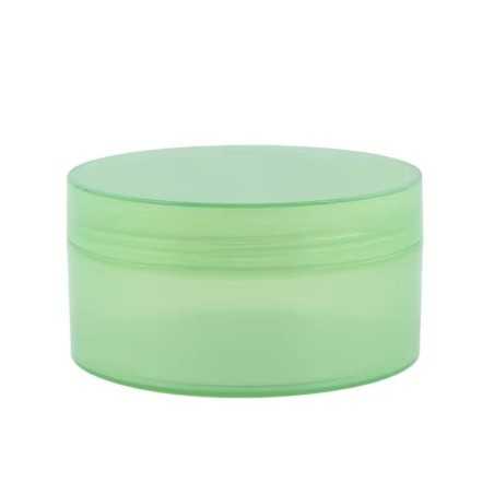 Pot cosmétique semi-transparent rond en plastique vert pour les crèmes et masques avec couvercle - Fati Pack Group