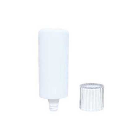 Tube ovale souple en plastique blanc rabattable 50ml avec bouchon à vis pour emballage de soins de la peau