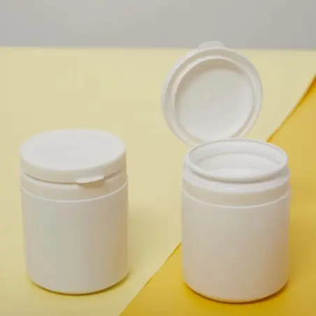 Bouteille en plastique blanc pour l'emballage pharmaceutique des capsules et gélules - Fatipack Emballage Maroc