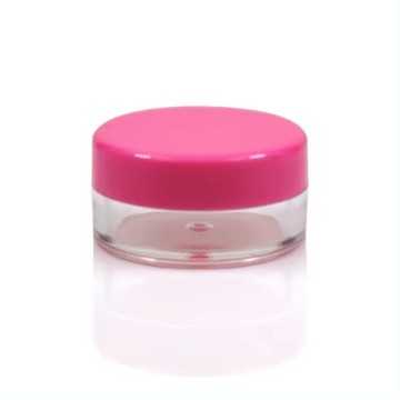 Mini pot en plastique transparent avec couvercle rose - Fati Pack Emballage Maroc