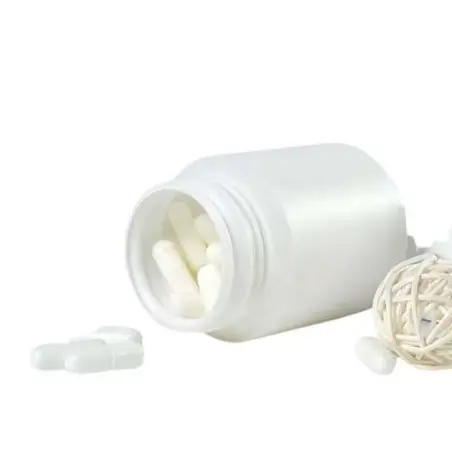 Bouteille de médicament blanche PE, conteneur de capsule et produit de santé, bouteille solide avec capuchon en plastique - Fati