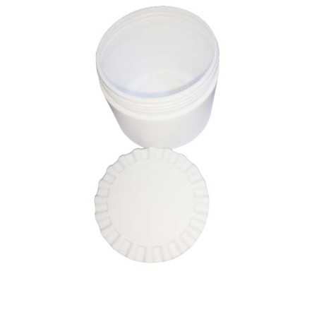 Pot en Plastique Blanc de 1 kg avec Couvercle Assorti : Stockage Polyvalent et Sécurisé pour Produits Cosmétiques, Aliments et P