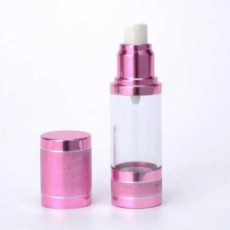 Flacon Airless vides en plastique rose brillant avec bouchon pompe - Fati pack packaging Maroc