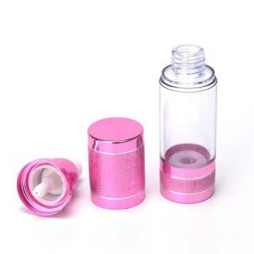 Flacon Airless vides en plastique rose brillant avec bouchon pompe - Fati pack packaging Maroc