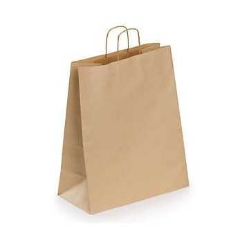 Élégants Sacs en Papier Kraft brune avec Poignées Torsadées - Fati pack packaging Maroc