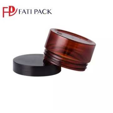 Pot en plastique marron avec couvercle noir - Fati Pack Emballage Maroc